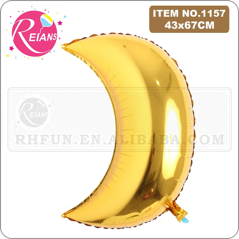 26 inch giant silver gold moon foil balloons eid festival children birthday party decoration gift classic toy baby air Globos
