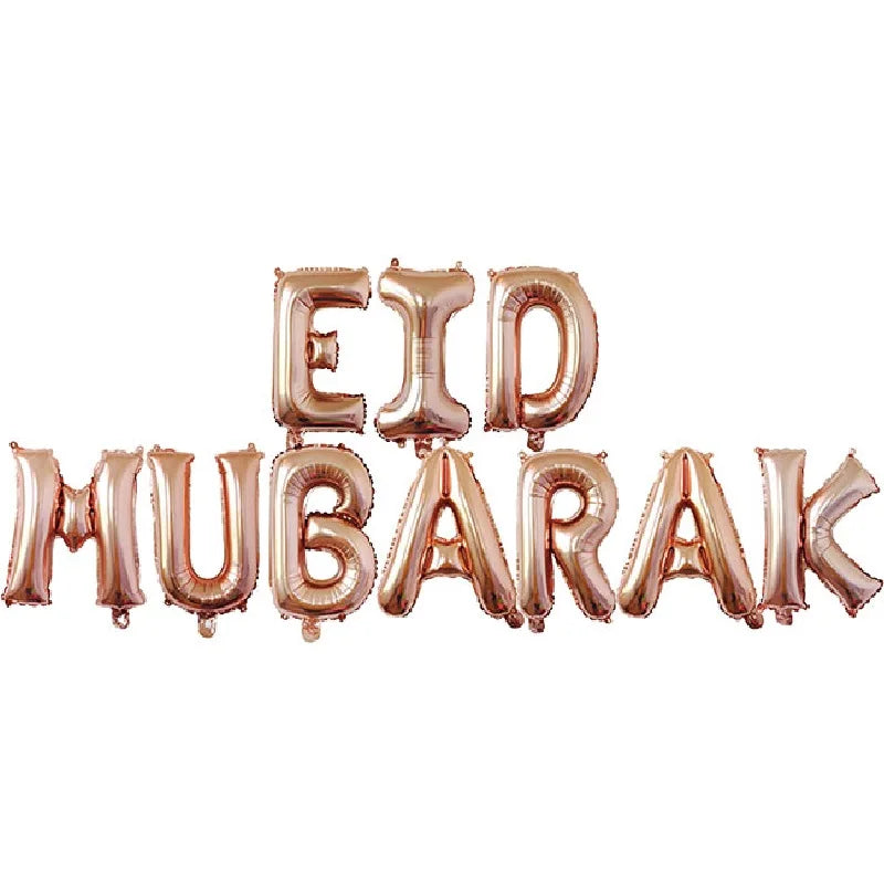 Eid Mubarak Balloons Ramadan Decoration 2024 Muslim Hajj Decor Ramadan Kareem Festival Banner Star Moon Foil Balloon