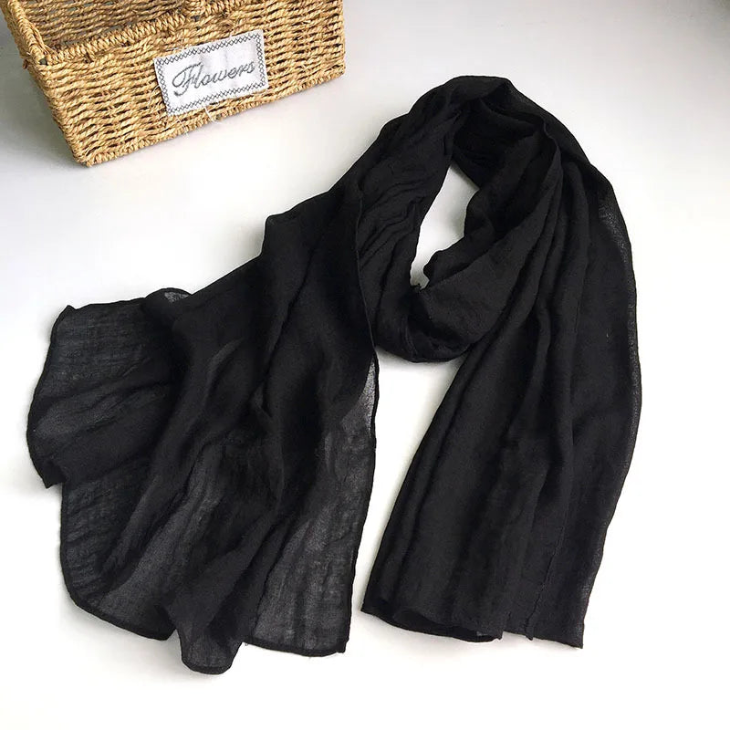 Solid Scarfs for Ladies Head Wrap Scarf Hijab Scarf Women Turban