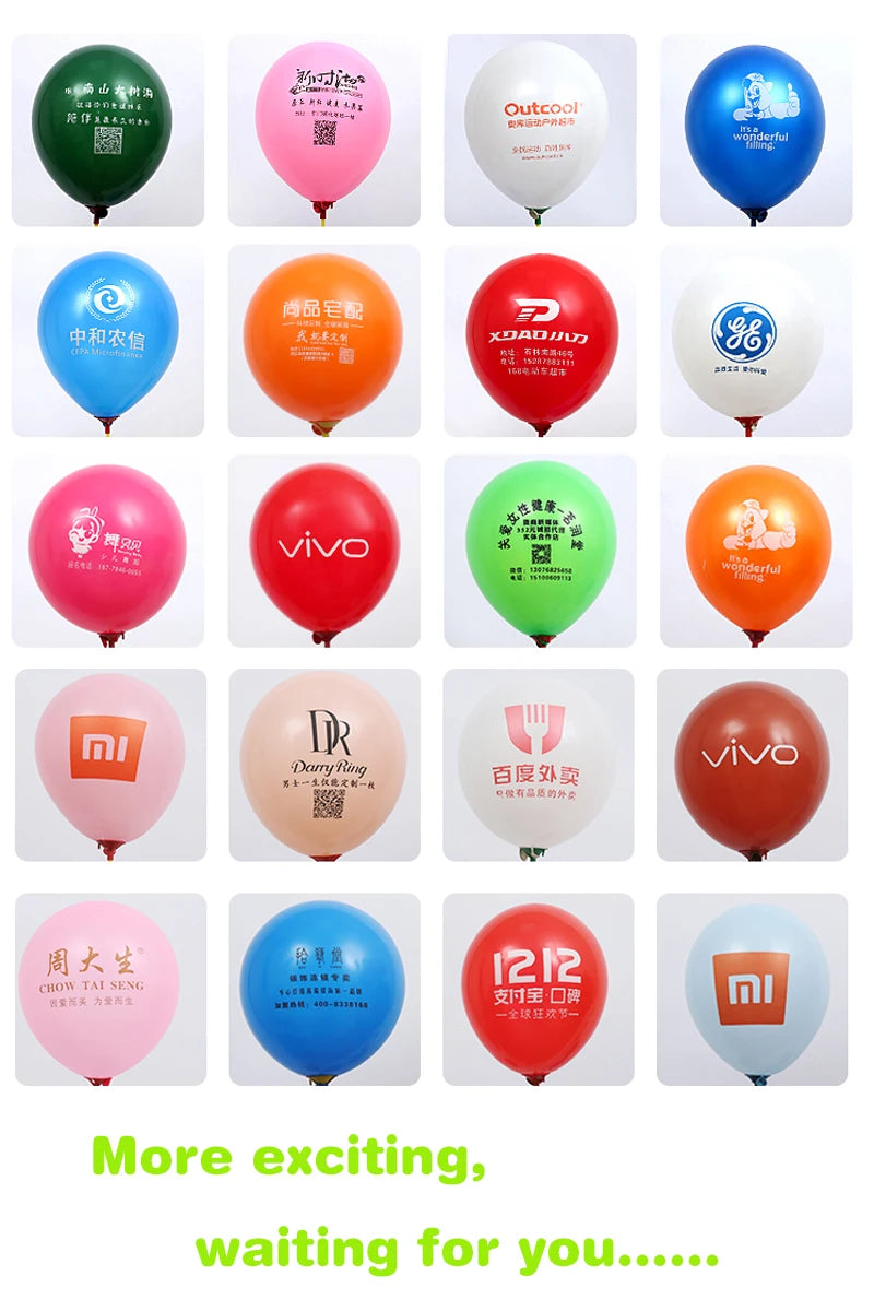customized balloon personalized print balloon letters text own logo printing advertising custom Birthday Wedding Party balloons