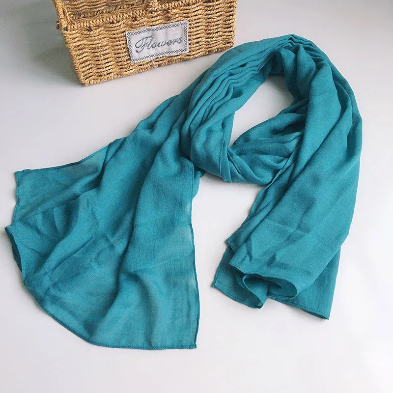 Solid Scarfs for Ladies Head Wrap Scarf Hijab Scarf Women Turban