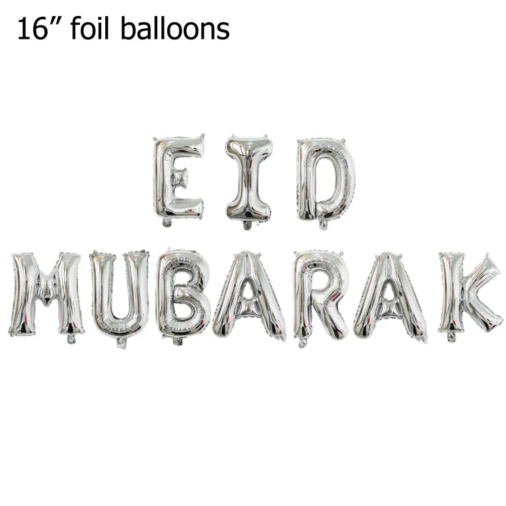 Eid Munarak Balloon Set Gold Foil Latex Balloons for Muslim Festival Home DIY Decoration Ramadan Kareem Party Ballon Globos