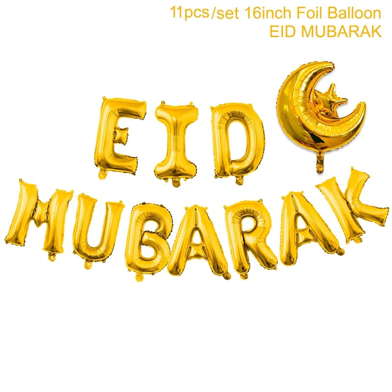 Balloons Decor Ramadan And Eid Decorations Eid Bjd Eid Mubarak Decor MUBARAK Paper Banner RAMADAN MUBARAK Muslim Ramadan Decor