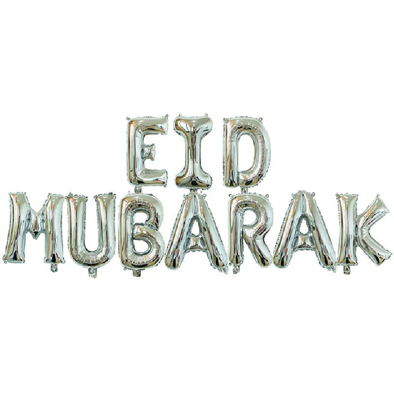 Eid Mubarak Balloons Ramadan Decoration 2024 Muslim Hajj Decor Ramadan Kareem Festival Banner Star Moon Foil Balloon