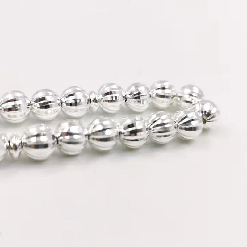 100% Real 925 sterling silvers Tasbih pure silvers Rosary 33beads Muslim bracelet islamic Ramadan Eid gift turky Jewelry