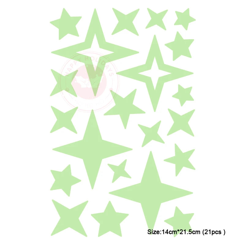Children's Room Bedroom Creative Wall Decoration Sticke DIY Luminous Stars Moon Environmental Protection Removable PVC Sticker