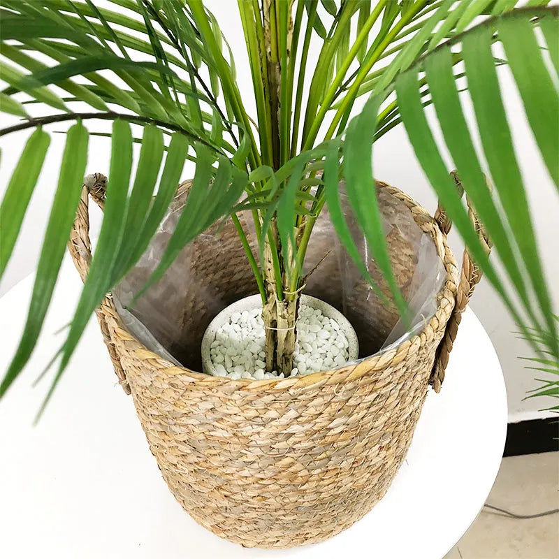 80-98cm Large Artificial Palm Tree Tropical Plants Fake Monstera Tall Potted Tree Plastic Leaves For Home Wedding Outdoor Decor