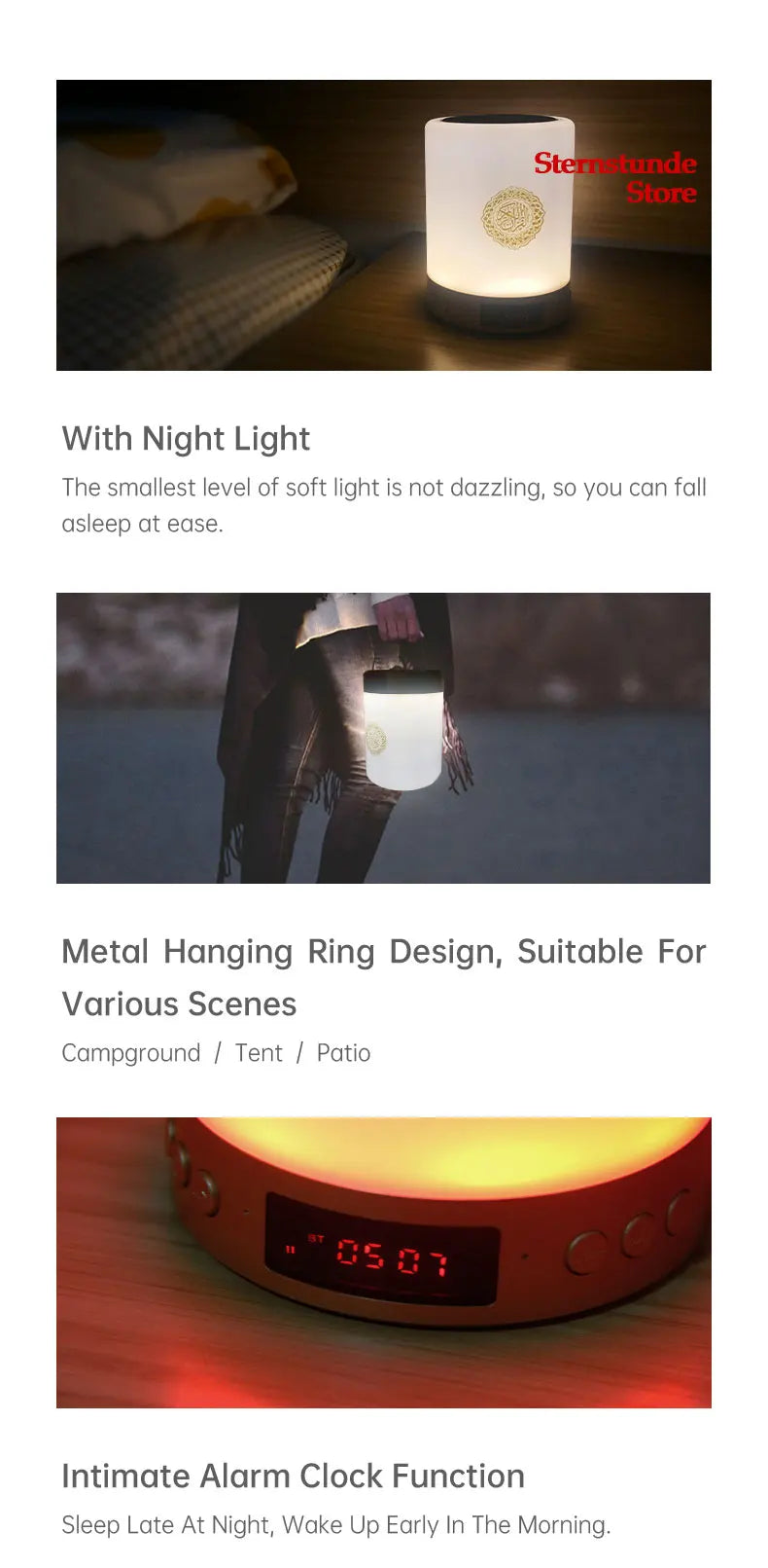 Hot Sale Quran Speaker Lamp Azan Clock Night Light Adhan Islam Koran Lamp Speaker Wireless Bluetooth Mp3 Player Radio Muslim Gift