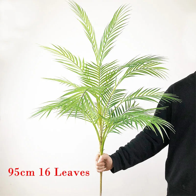 80-98cm Large Artificial Palm Tree Tropical Plants Fake Monstera Tall Potted Tree Plastic Leaves For Home Wedding Outdoor Decor