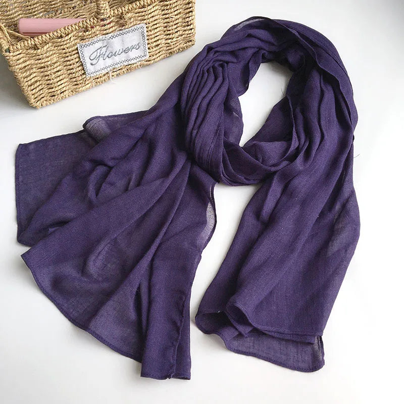 Solid Scarfs for Ladies Head Wrap Scarf Hijab Scarf Women Turban