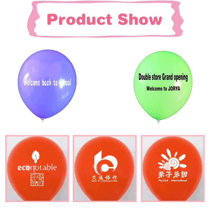 customized balloon personalized print balloon letters text own logo printing advertising custom Birthday Wedding Party balloons
