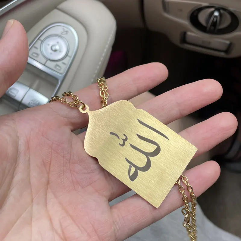 Islam Allah Muslim Ayatul Kursi Stainless Steel Car Pendant – Rear View Mirror Hanging