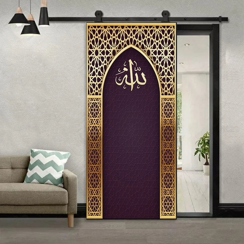 Arabic Style Religious Door frame Papier Peint Mural 3D Home Decor Living Room Door Wall Stickers Peel & Sticker Vinly Wallpaper