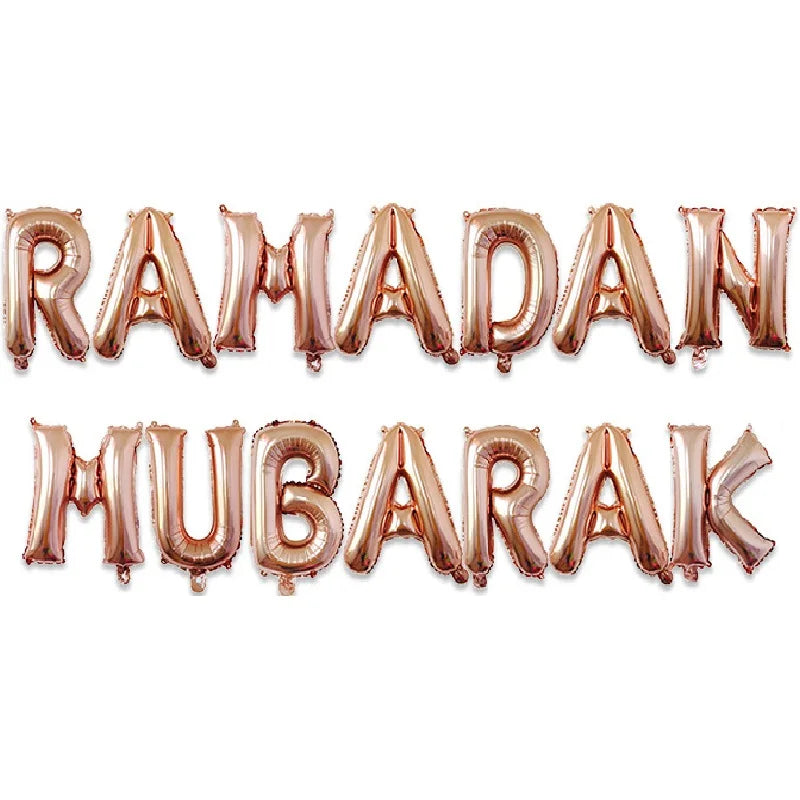 Eid Mubarak Balloons Ramadan Decoration 2024 Muslim Hajj Decor Ramadan Kareem Festival Banner Star Moon Foil Balloon