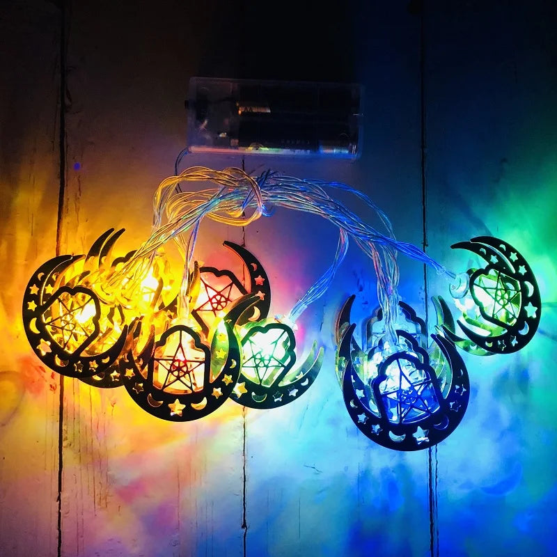Moon Star Led String Lights EID Mubarak Ramadan Kareem Decoration For Home Islam Muslim Event Party Supplies Eid Al-Fitr Decor