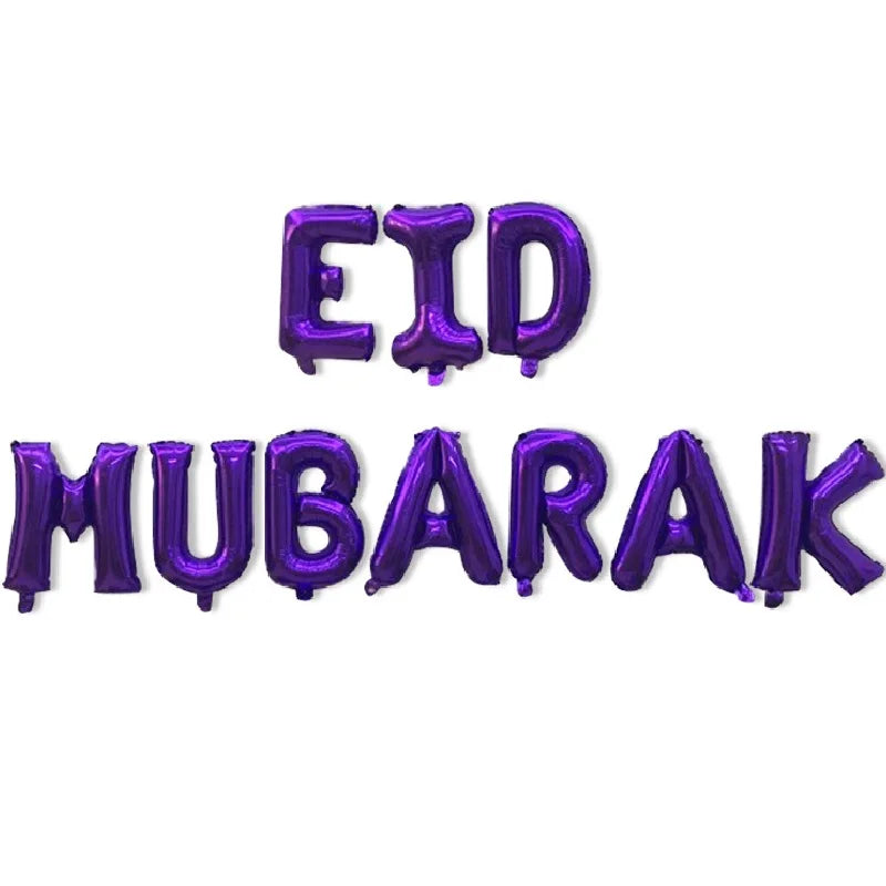Eid Mubarak Balloons Ramadan Decoration 2024 Muslim Hajj Decor Ramadan Kareem Festival Banner Star Moon Foil Balloon