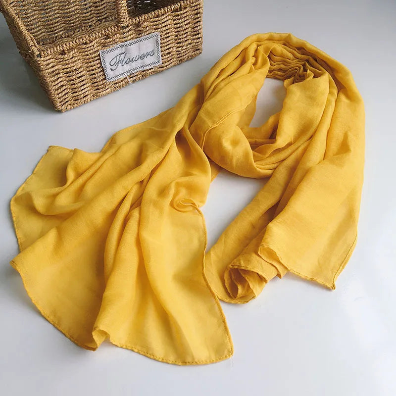 Solid Scarfs for Ladies Head Wrap Scarf Hijab Scarf Women Turban