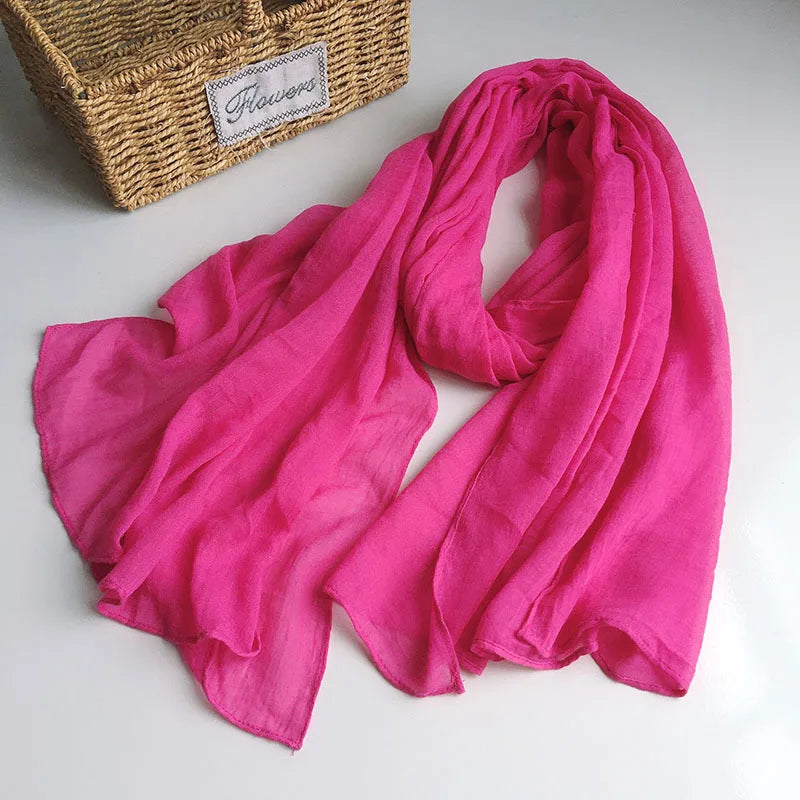 Solid Scarfs for Ladies Head Wrap Scarf Hijab Scarf Women Turban