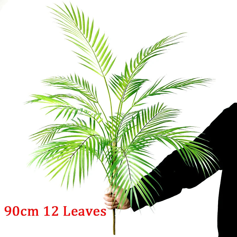 80-98cm Large Artificial Palm Tree Tropical Plants Fake Monstera Tall Potted Tree Plastic Leaves For Home Wedding Outdoor Decor