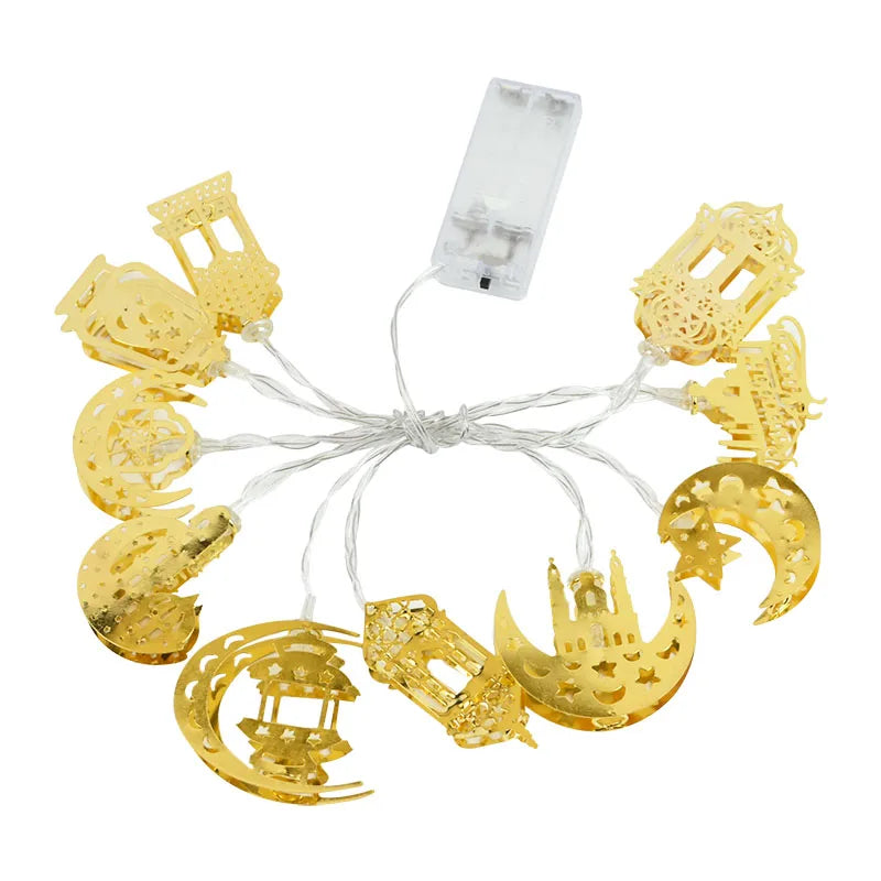 Moon Star Led String Lights EID Mubarak Ramadan Kareem Decoration For Home Islam Muslim Event Party Supplies Eid Al-Fitr Decor
