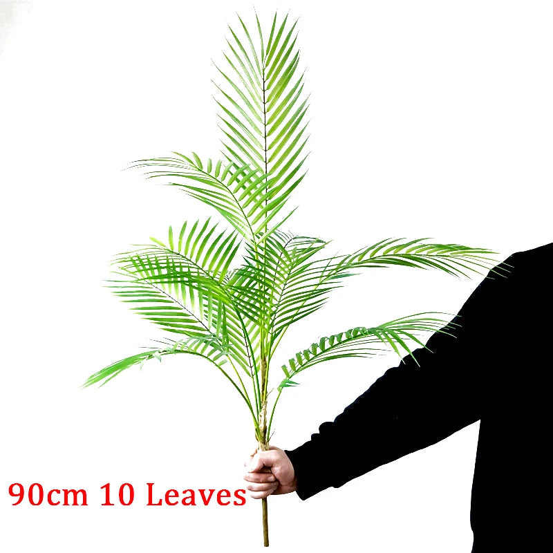 80-98cm Large Artificial Palm Tree Tropical Plants Fake Monstera Tall Potted Tree Plastic Leaves For Home Wedding Outdoor Decor