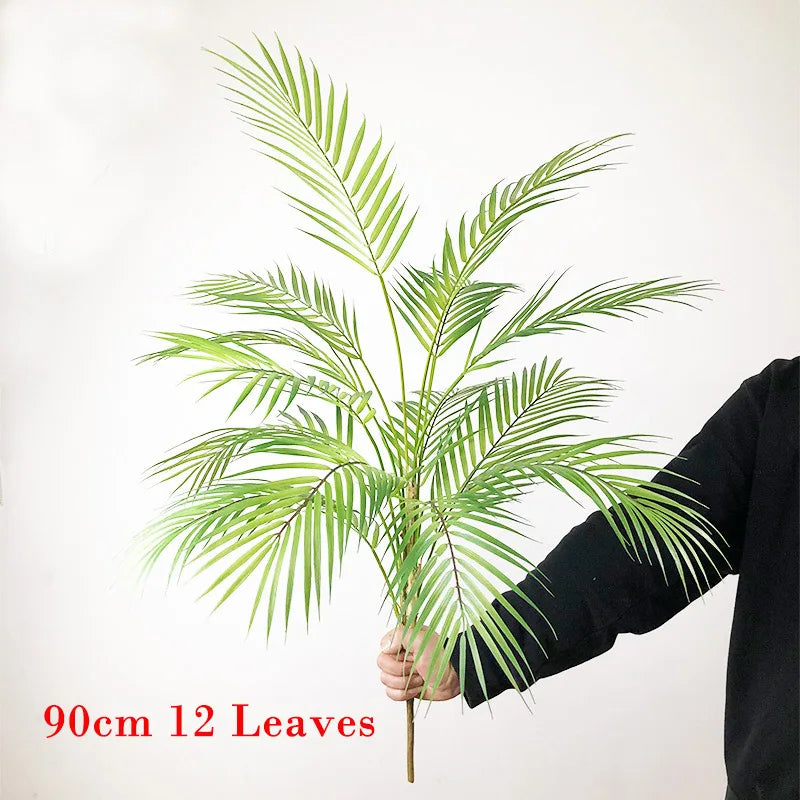 80-98cm Large Artificial Palm Tree Tropical Plants Fake Monstera Tall Potted Tree Plastic Leaves For Home Wedding Outdoor Decor
