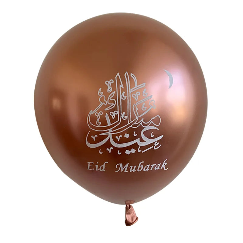 10pcs Eid al Adha Mubarak Balloons Decoration 2024 Gurban Festival Muslim Sheep Hajj Mubarak Decor Banner Star Moon Balloon