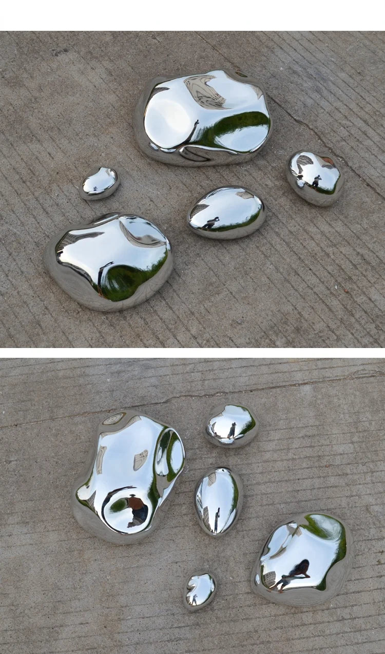 Background Wall Hanging Silver Stone Abstract Three-dimensional Handicraft Pendant Living Room Wall Decoration Accessories