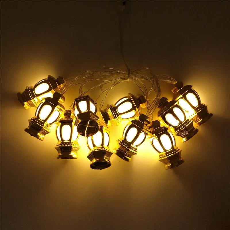 1.5meter 10Pcs LED Eid Mubarak Ramadan LED Light String Islamic Muslim Eid al-fitr Festival Event Party Gift Decoration Supplies