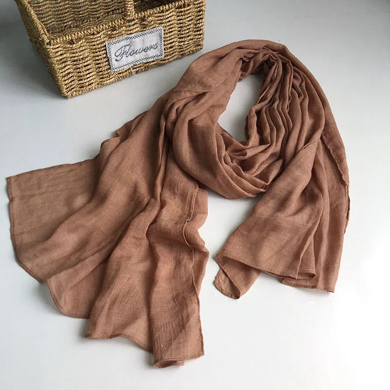 Solid Scarfs for Ladies Head Wrap Scarf Hijab Scarf Women Turban