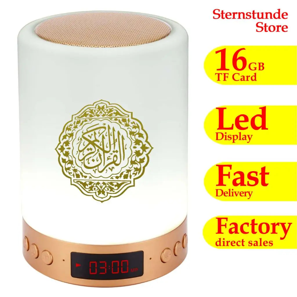 Hot Sale Quran Speaker Lamp Azan Clock Night Light Adhan Islam Koran Lamp Speaker Wireless Bluetooth Mp3 Player Radio Muslim Gift