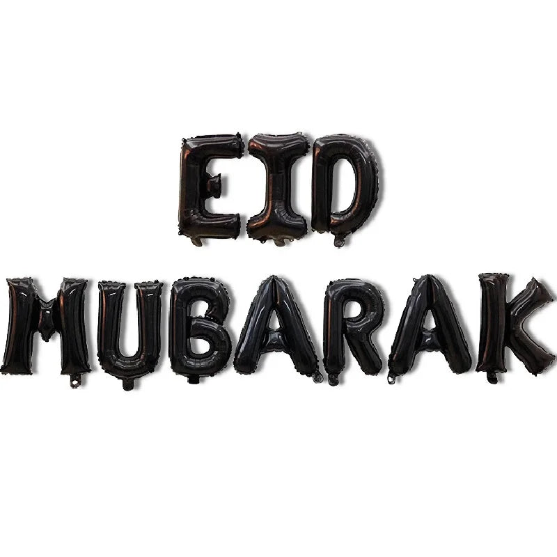 Eid Mubarak Balloons Ramadan Decoration 2024 Muslim Hajj Decor Ramadan Kareem Festival Banner Star Moon Foil Balloon