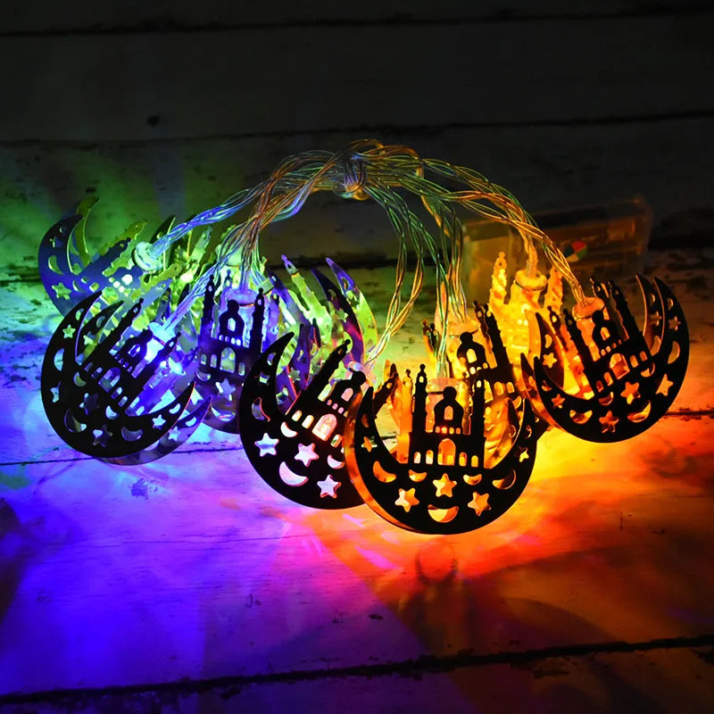 Moon Star Led String Lights EID Mubarak Ramadan Kareem Decoration For Home Islam Muslim Event Party Supplies Eid Al-Fitr Decor