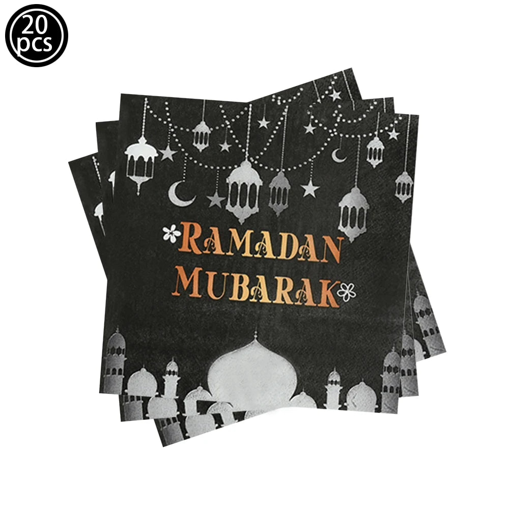 Happy Eid Ramadan Mubarak Foil Balloon DIY Decoration Islamic Ramadan Stars and Moon Helium Balloon Celebration Party Decoration