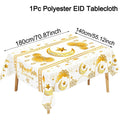 Ramadan Kareem Table Cover White Gold Ramadan Decor 2026 For Home Tablecloth Islamic Muslim Party Supplies Eid Al-Fitr Gift