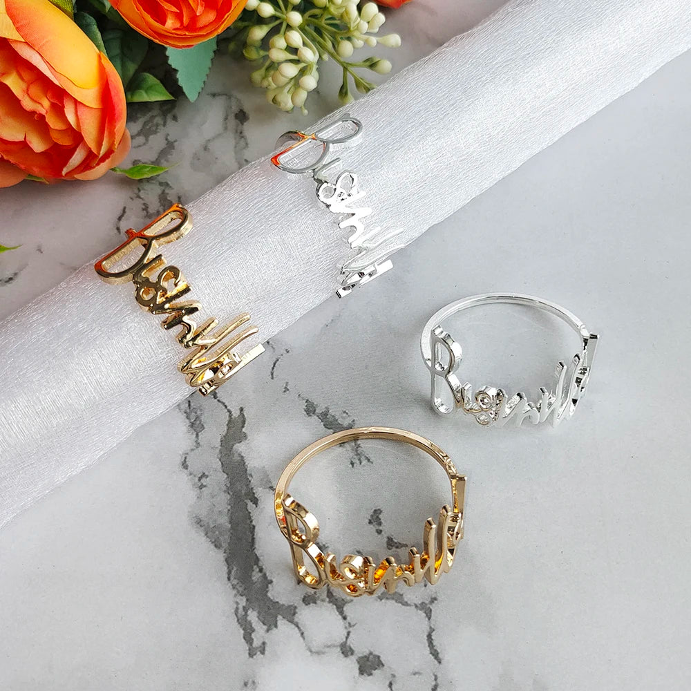 1/6Pcs Ramadan Napkin Rings Gold Bismillah Napkin Holder Ramadan Kareem Eid Mubarak Party Table Supplies Ramadan Decoration 2026