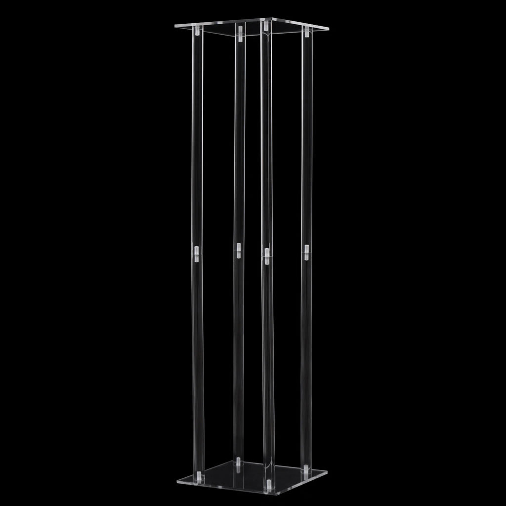 10x Rectangle Acrylic Vases Wedding Centerpiece Flower Stand Pedestal Clear Column For Birthday Party Home Decor 31.5 Inch