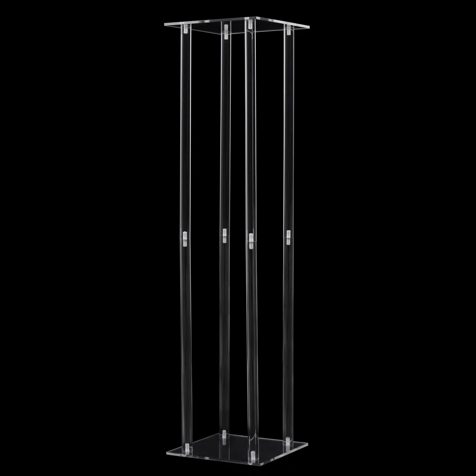 10x Rectangle Acrylic Vases Wedding Centerpiece Flower Stand Pedestal Clear Column For Birthday Party Home Decor 31.5 Inch