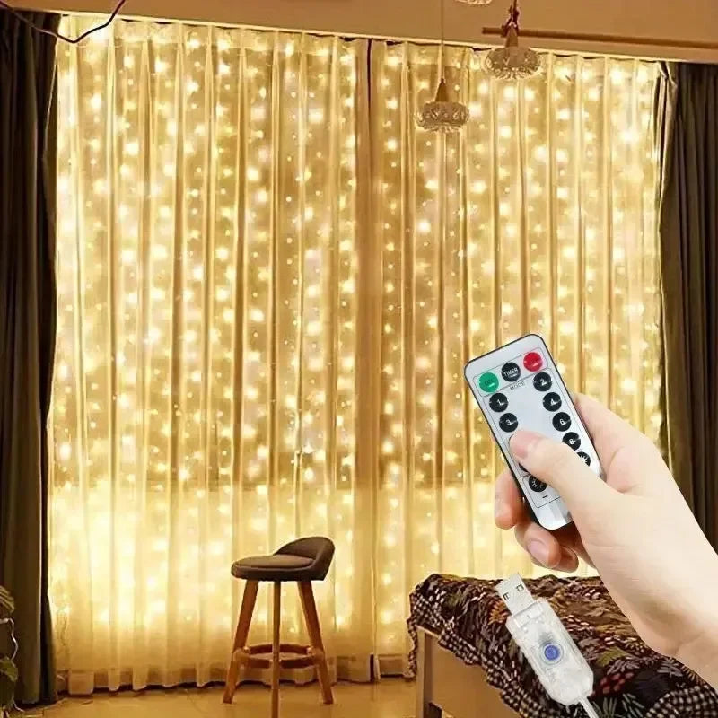 2026 Valentine's Day Fairy Lights 3/4/6m Festoon Eid Mubarak Wedding Window Room Ramadan Decoration LED Curtain Garland USB Plug