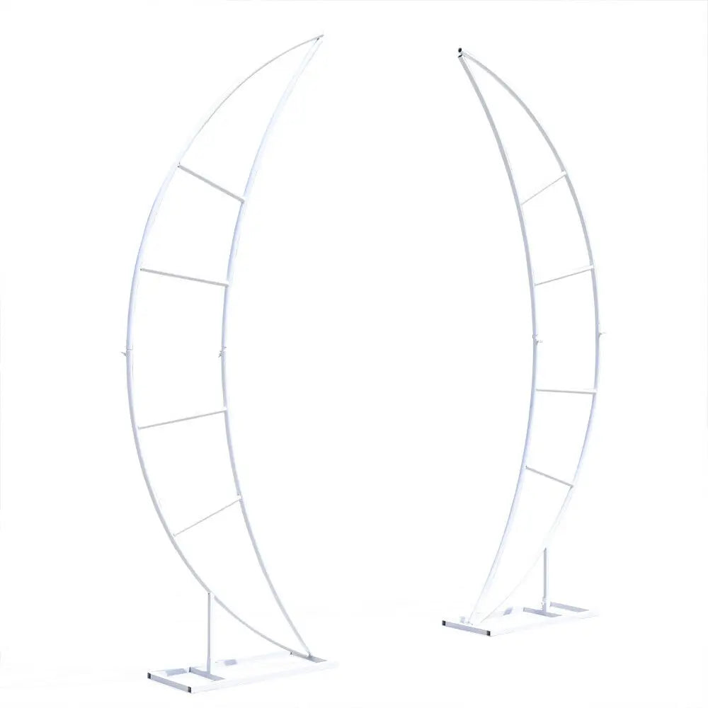 2 Piece Wedding Arch Crescent Moon Floral Stand Party Framework Stand Backdrop