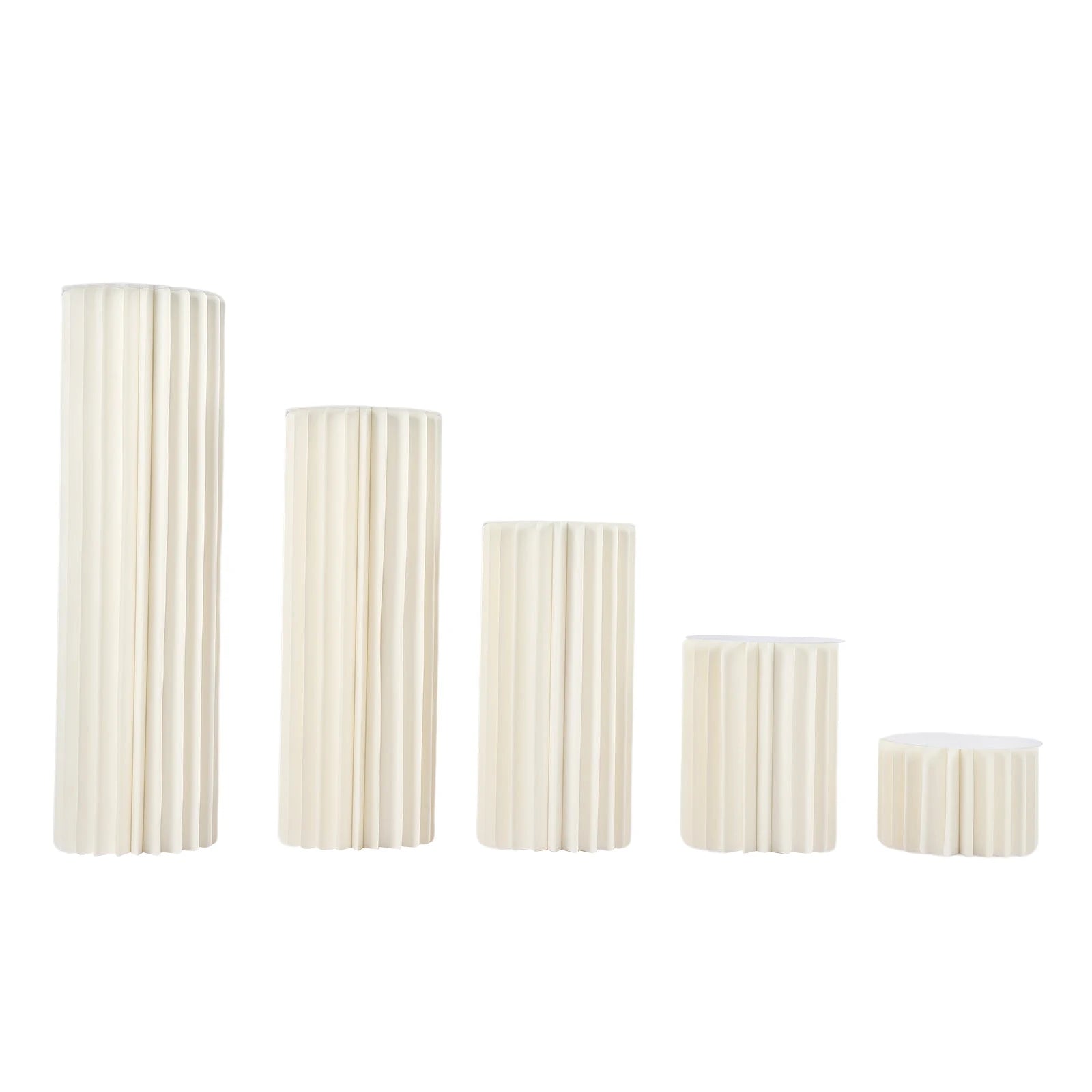 5 PCS Foldable Cylinder Pedestal Stand, Wedding Centerpieces Vase Dessert Table Party Decor, Roman Pillar for Wedding Birthday