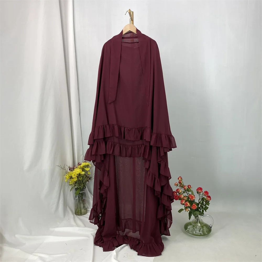 Fashion Extra Long Khimar Plain Chiffon Muslim Women Prayer Scarf Dubai Turkish Hijabs Turban Ramadan Niqab Abaya For Women