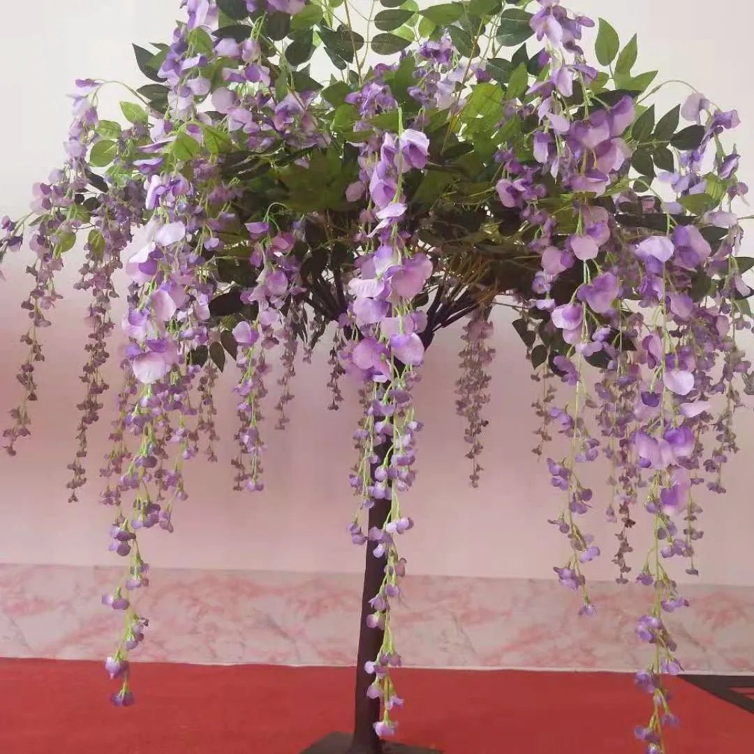 Sakura Artificial Flower Tree Weeping Willow Plants Suitable for Indoor Outdoor Home Wedding Party Garden Shopping Mall Decorati