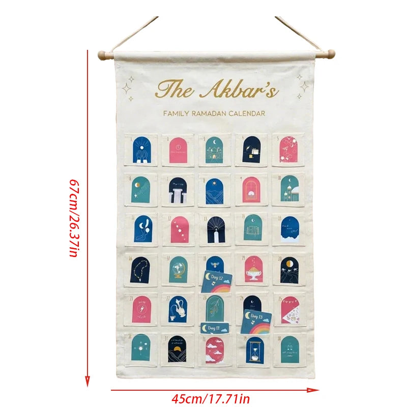 Personalised Custom Ramadan Countdown Advent Calendar Muslim Islamic Kareem Eid Al-Fitr Decoration Accessories Family Kid Gifts