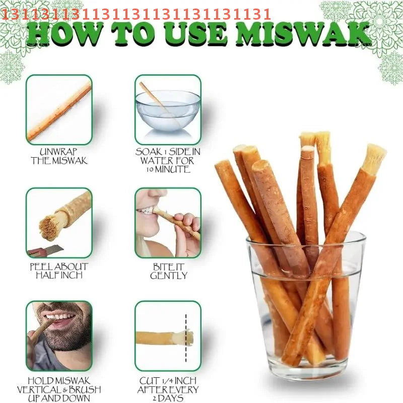 1Pcs Portable Natural Miswak Toothbrush Traditional Teeth Whitener & Manual Tooth Care Stick For Travel