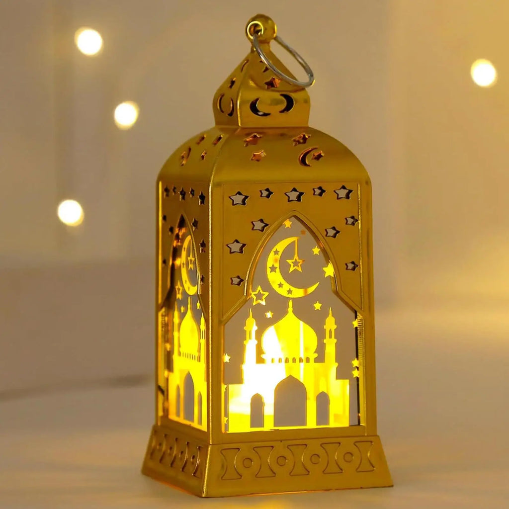 Muslim Ramadan Lantern Decor Ornament EID Mubarak LED Festival Night Light Eid Al Adha Gift Ramadan Decoration for Home