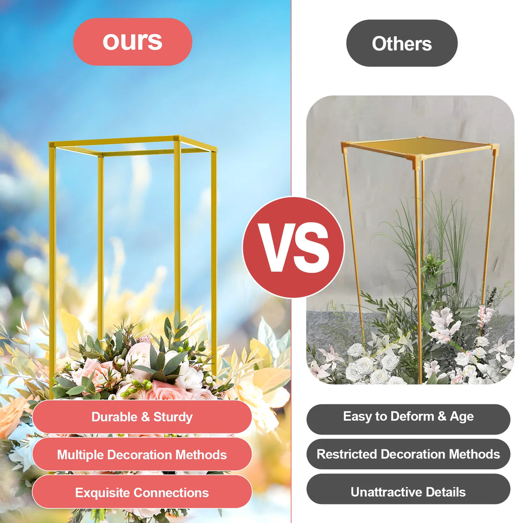 10PCs 23.62inch Tall Metal Flower Stand Geometric Flower Vase Stand for Wedding Table Centerpieces,Party, Events, Home Deco