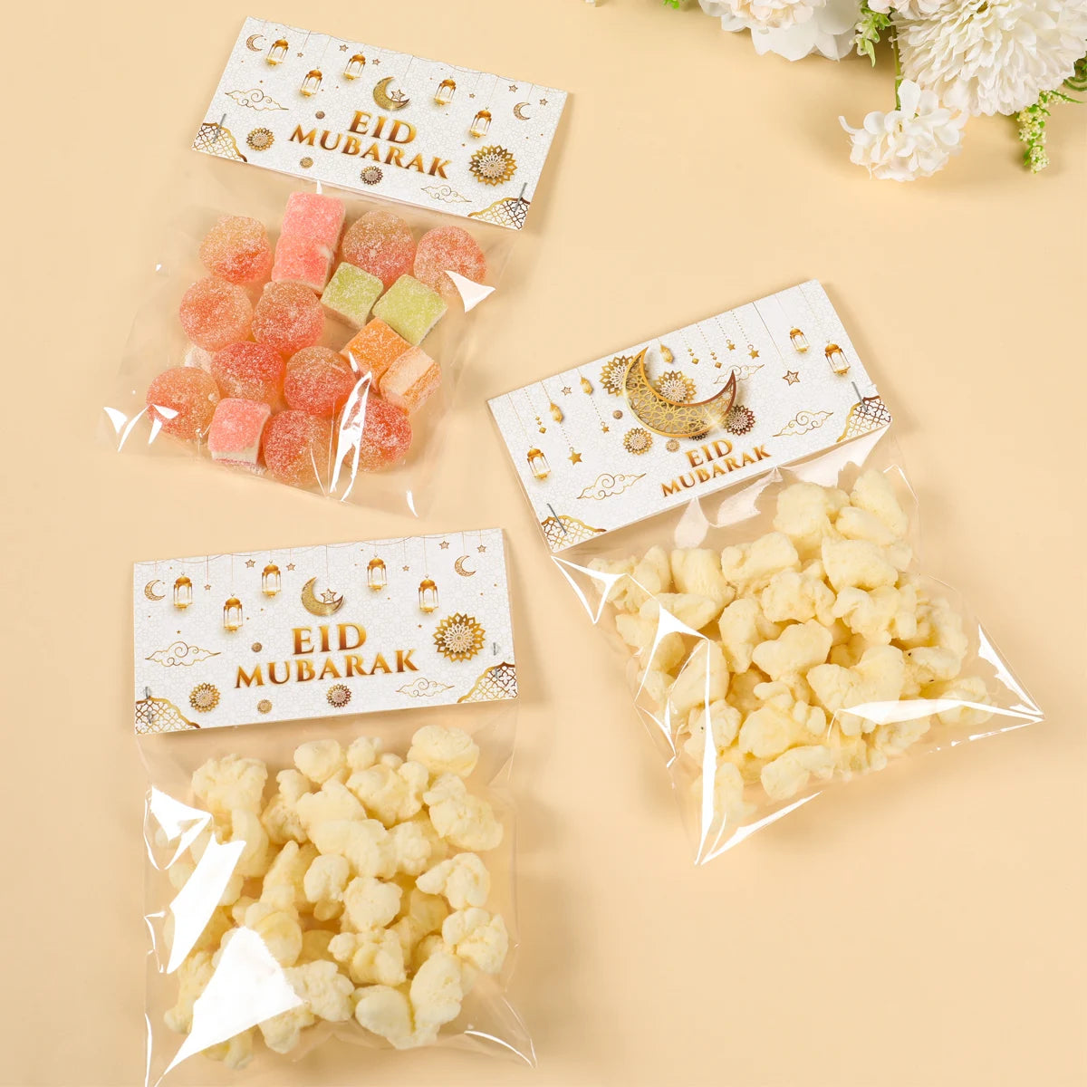 Eid Mubarak Treat Bag Topper Candy Bag Ramadan Decorations For Home 2025 Islamic Muslim Party Decor Ramadan Kareem EID Al Adha