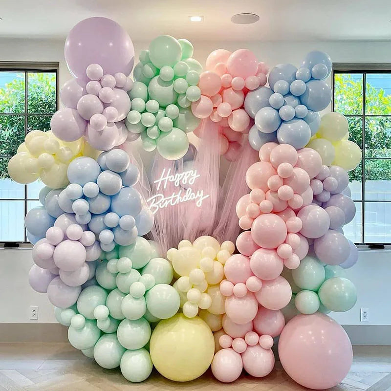 Butterfly Balloon Garland Arch Kit Macaron Purple Pink Orange Balloon Girls Birthday Party Wedding Anniversary Event Decoration