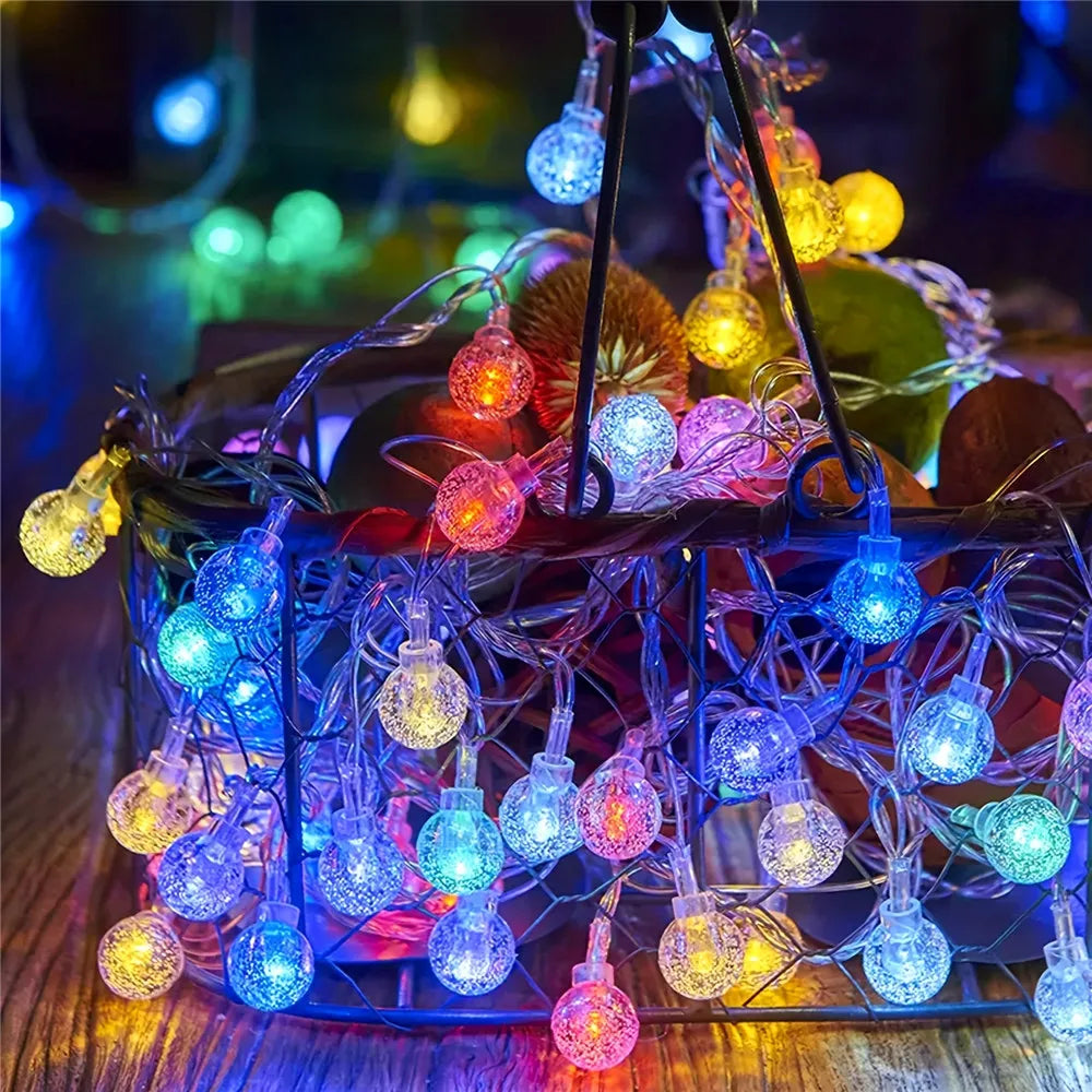 10/20/40/80LED Bauble LED String Lights Battery Powered Garland Fairy Lights for EID Mubarak Bedroom Wedding Valentine's Day